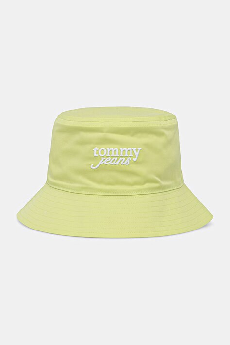 Tommy Jeans kapelusz bucket damski bawełniany zielony AW0AW18650