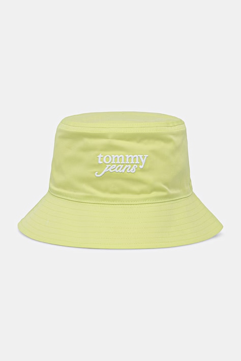 Tommy Jeans kapelusz bucket damski bawełniany zielony AW0AW18650