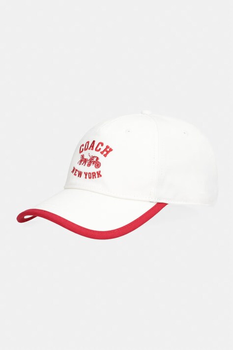 Coach czapka z daszkiem bawełniana kolor beżowy CDO83