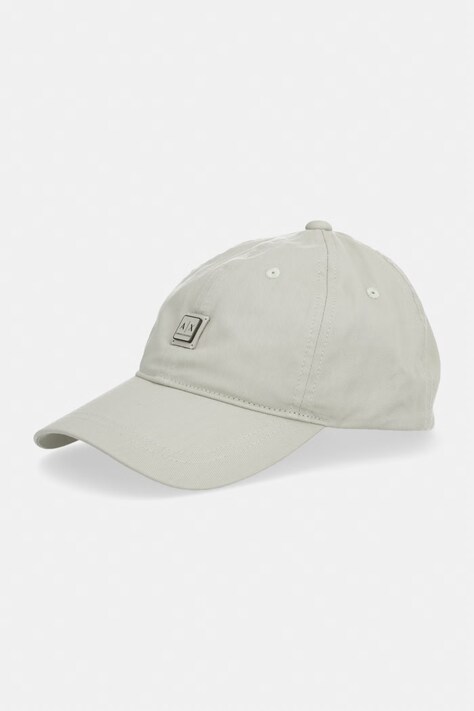 Armani Exchange czapka z daszkiem bawełniana kolor zielony XW002385 AF15502