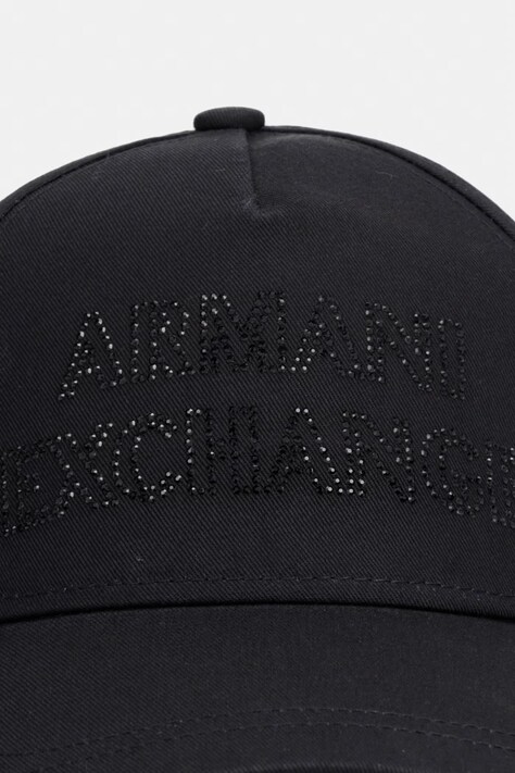 Armani Exchange czapka z daszkiem damska bawełniana czarna XW002847 AF15502