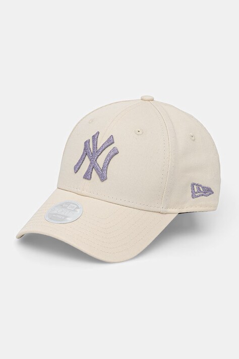 New Era czapka z daszkiem bawełniana METALLIC LOGO 9FORTY® kolor beżowy 60771737