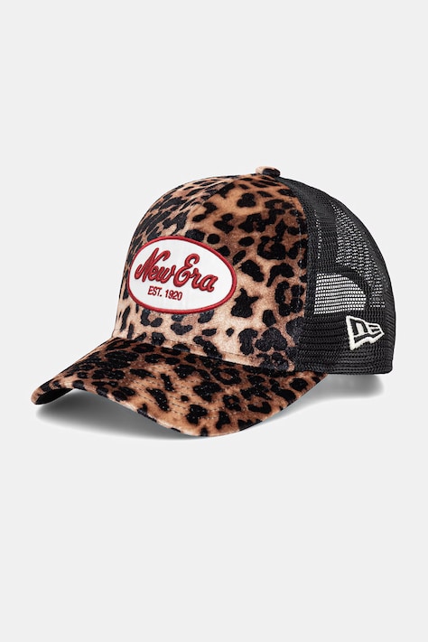 New Era czapka z daszkiem LEOPARD MC AF TRUCKER kolor czarny 60771767