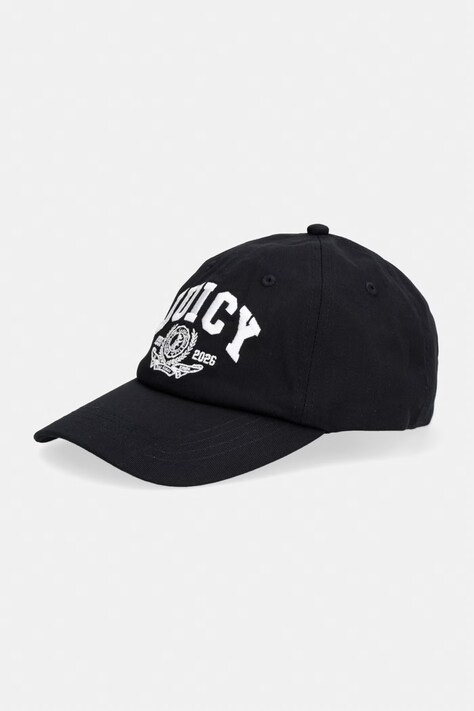 Juicy Couture czapka z daszkiem damska bawełniana CREST CAP czarna JCAWH126708