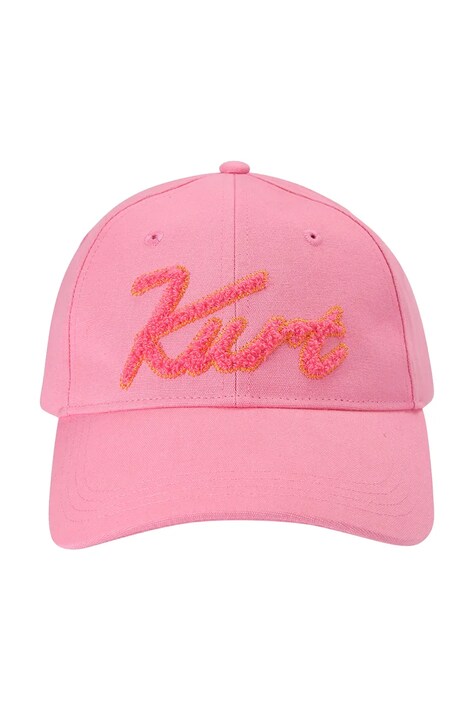 Kurt Geiger London czapka z daszkiem damska bawełniana różowa 5629998499