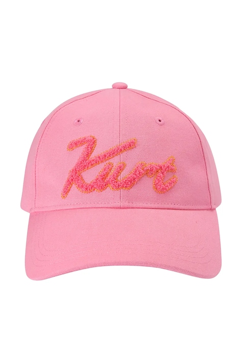 Kurt Geiger London czapka z daszkiem damska bawełniana różowa 5629998499