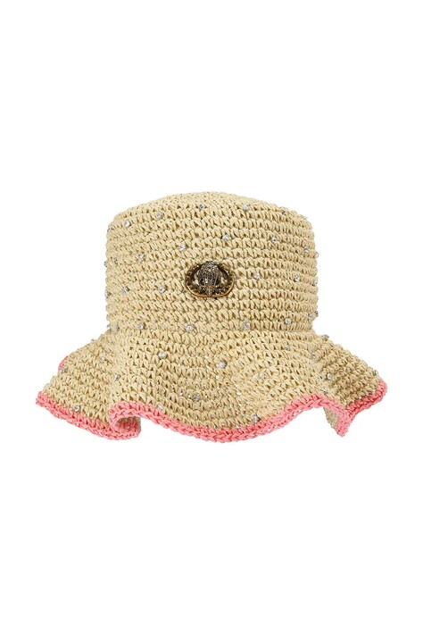 Kurt Geiger London kapelusz damski Chelsea Raffia Bucket Hat beżowy 5631440449