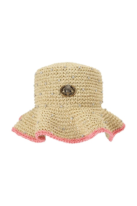 Kurt Geiger London kapelusz damski Chelsea Raffia Bucket Hat beżowy 5631440449