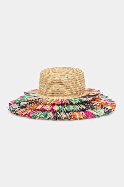 Kurt Geiger London kapelusz słomkowy damski Raffia Wide Brim Hat beżowy 5631069449