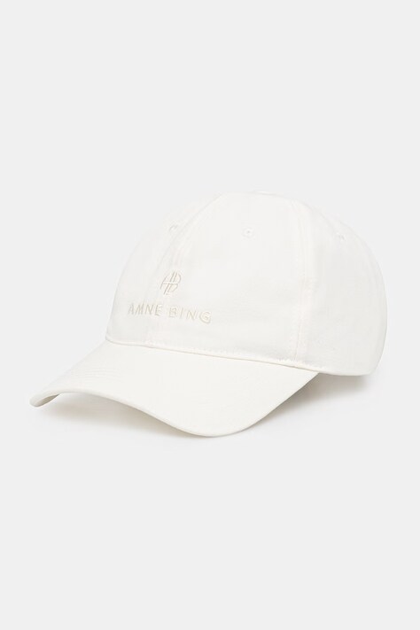 Anine Bing Jeremy czapka bejsbolowa bawełniana damska beżowa A.12.9084.