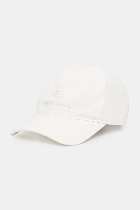 Anine Bing Jeremy czapka bejsbolowa bawełniana damska beżowa A.12.9084.
