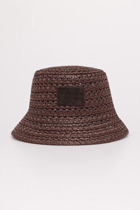 LE SH KA headwear kapelusz słomkowy damski z wiskozy Brown Bucket Hat brązowy BrownBucketHat