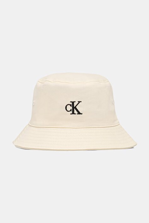 Calvin Klein kapelusz bucket damski bawełniany beżowy LV04F5101G