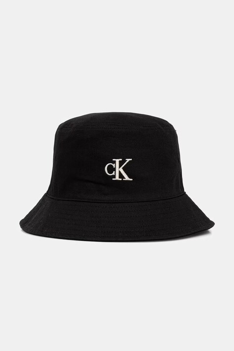 Calvin Klein kapelusz bucket damski bawełniany czarny LV04F5101G