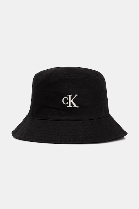 Calvin Klein kapelusz bucket damski bawełniany czarny LV04F5101G
