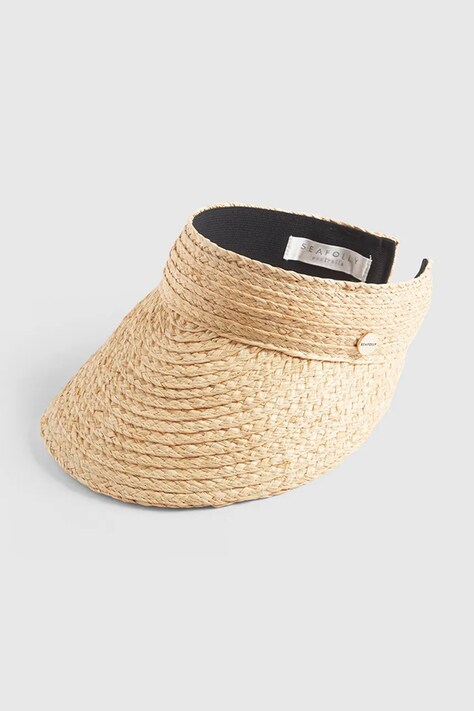 Seafolly čiapka so šiltom dámska Raffia Visor béžová 71802-HT