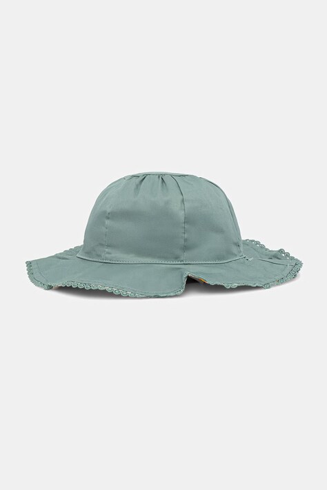 Bavlnená obojstranná detská čiapka Mayoral zelená farba biela, 10144