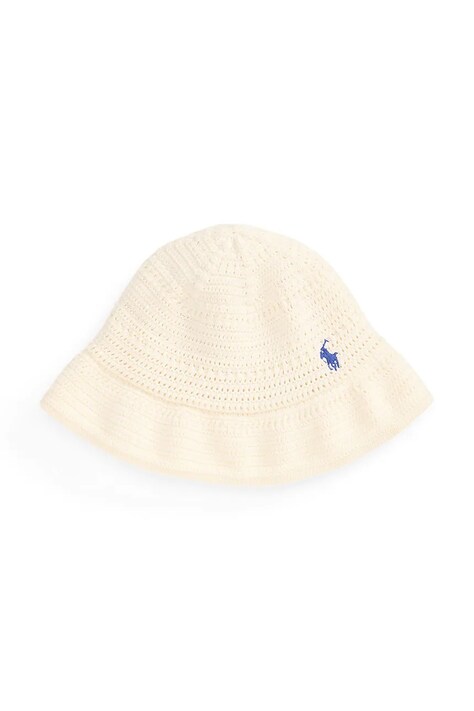 Polo Ralph Lauren kapelusz bawełniany dziecięcy kolor beżowy 313A11249003