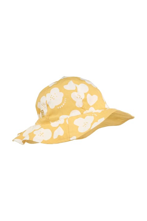 Liewood kapelusz dwustronny bawełniany dziecięcy Amelia Reversible Sun Hat kolor żółty LW17697