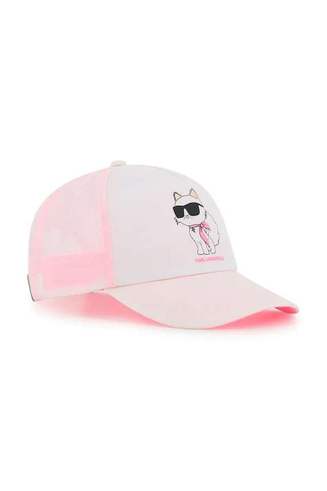 Dječja kapa sa šiltom Karl Lagerfeld boja: bijela, Z31235