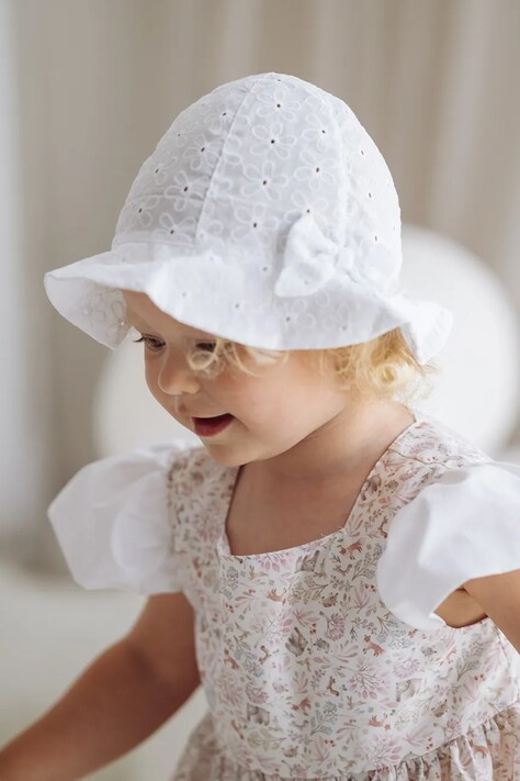 Jamiks kapelusz dziecięcy bawełniany CANDELLINA biały JLI137