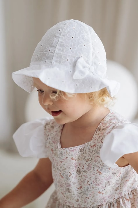 Jamiks pălărie pentru copii, din bumbac CANDELLINA albă JLI137