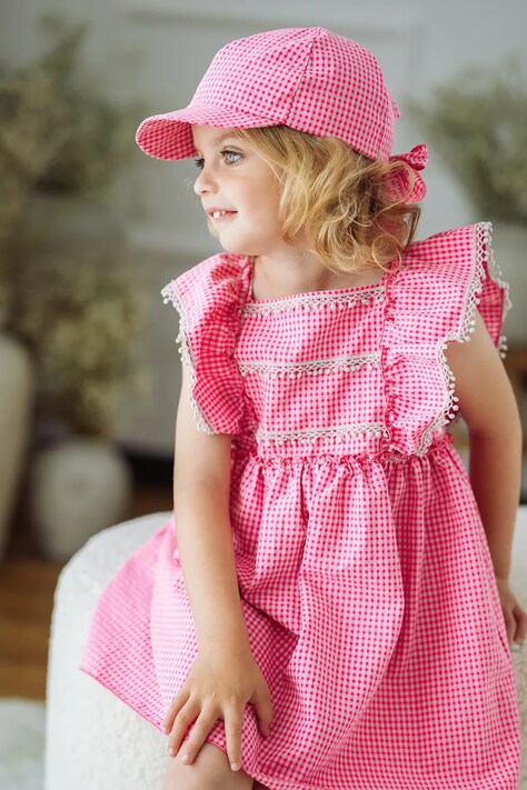 Jamiks czapka z daszkiem dziecięca bawełniana CANDERELLA różowa JLI080