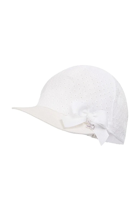 Jamiks шапка с козирка за бебе от памук CHISPITA бяла JLI099