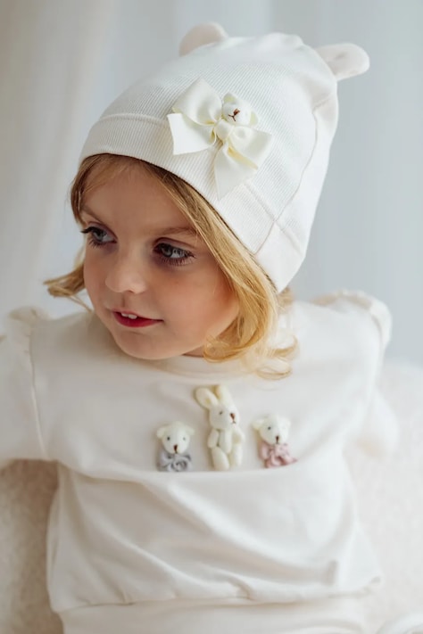 Jamiks czapka beanie dziecięca PELUNA beżowa JWI112