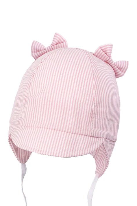 Jamiks czapka uszatka dziecięca bawełniana TORBEN różowa JWI075