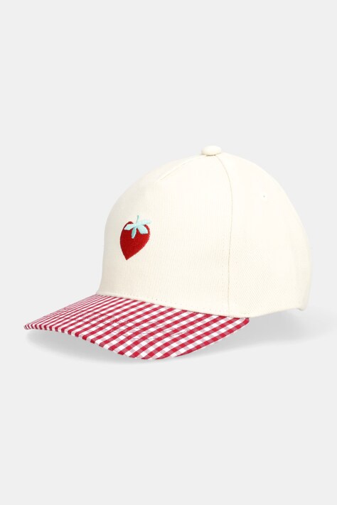 United Colors of Benetton czapka z daszkiem dziecięca bawełniana beżowa 60BPRA005