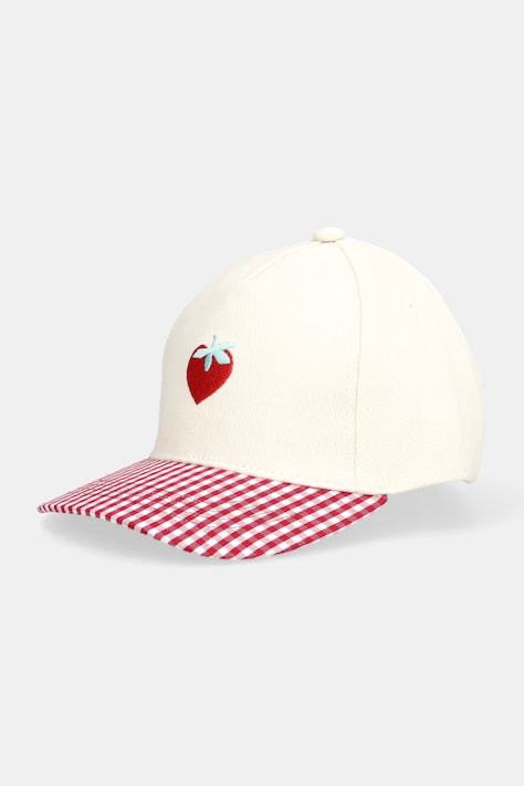 United Colors of Benetton czapka z daszkiem dziecięca bawełniana beżowa 60BPRA005