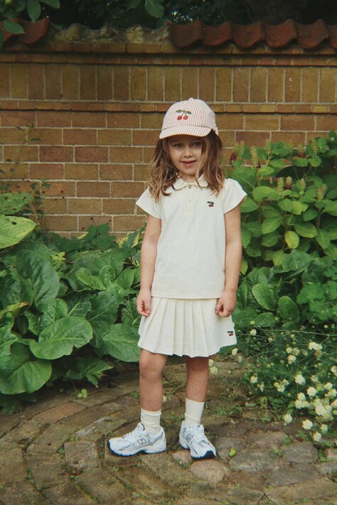 Konges Sløjd czapka z daszkiem dziecięca bawełniana ELLIE BOW CAP GOTS beżowa KS105343