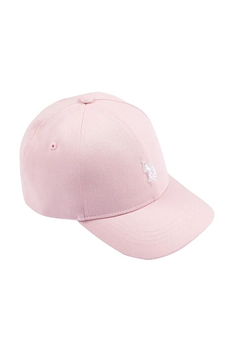 U.S. Polo Assn. czapka z daszkiem dziecięca bawełniana różowa USG0321