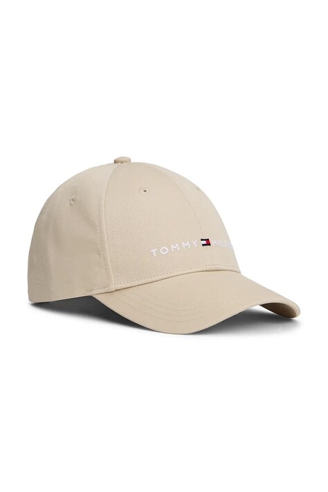 Tommy Hilfiger czapka z daszkiem bawełniana kolor beżowy KA0KA00032