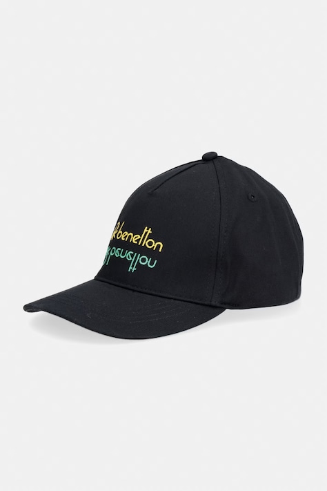 United Colors of Benetton czapka z daszkiem bawełniana czarna 68MZCA02T