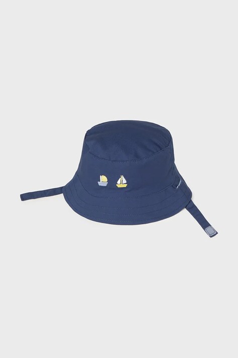 Αναστρέψιμο βαμβακερό παιδικό καπέλο Mayoral Newborn χρώμα: μπλε, 9068