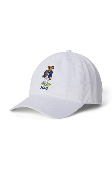 Polo Ralph Lauren καπέλο με γείσο παιδικό βαμβακερό λευκό 322B18710002