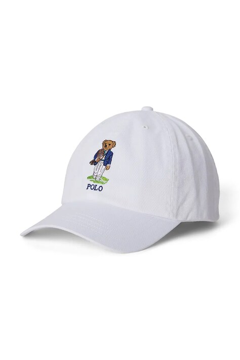 Polo Ralph Lauren kapa sa šiltom za djecu pamučna bijela 323B18710002