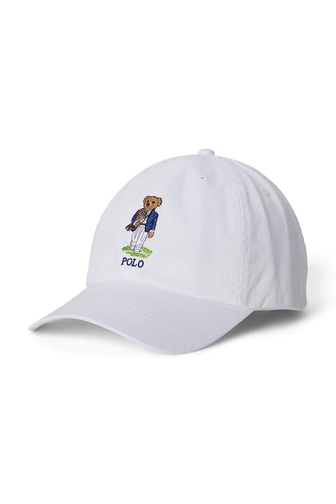 Polo Ralph Lauren Καπέλο με γείσο παιδικό βαμβακερό λευκό 323B18710002