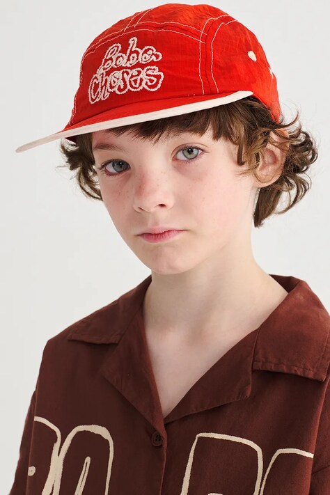 Bobo Choses czapka z daszkiem dziecięca Bobo Choses By Hand kolor czerwony B126AI046