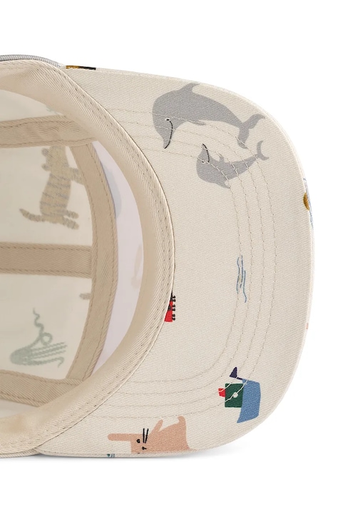 Дитяча бавовняна кепка Liewood Rory Printed Cap колір бежевий LW17559