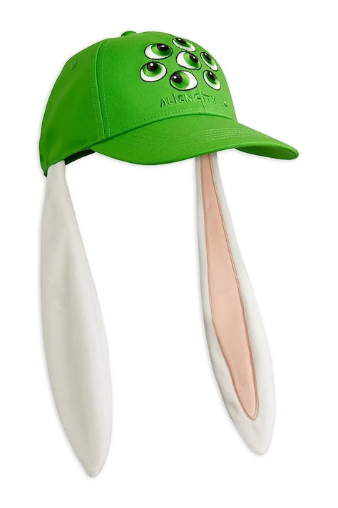 Mini Rodini czapka z daszkiem dziecięca Aliens kolor zielony 26265105