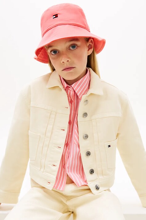 Tommy Hilfiger kapelusz bucket dziecięcy bawełniany różowy KA0KA00041