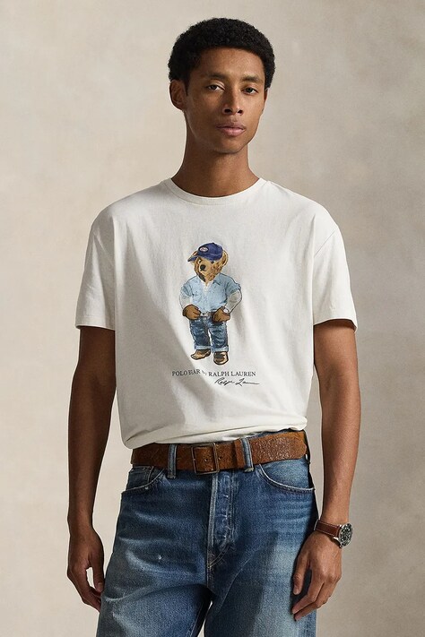 Polo Ralph Lauren t-shirt ανδρικό βαμβακερό λευκό 710B14615