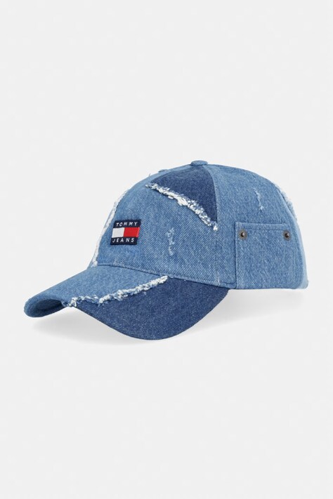 Tommy Jeans czapka bejsbolowa męska bawełniana niebieska AM0AM14195