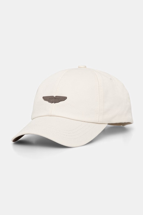 BOSS czapka z daszkiem męska bawełniana BOSS X ASTON MARTIN beżowa 50564961