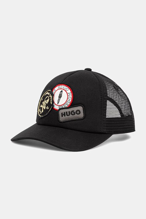 HUGO czapka z daszkiem męska Marsel-Trucker-Biker czarna 50560443