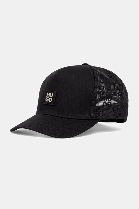 HUGO καπέλο trucker ανδρικό βαμβακερό Marsel-Trucker-SL μαύρο 50560454