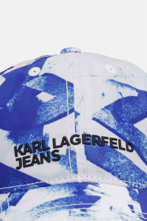Karl Lagerfeld Jeans czapka z daszkiem kolor niebieski B2M33013